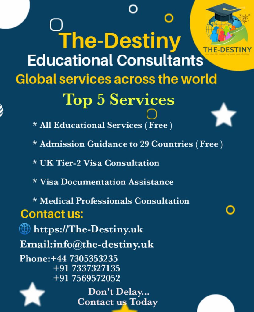 The-Destiny poster promoting their top 5 education consultation services