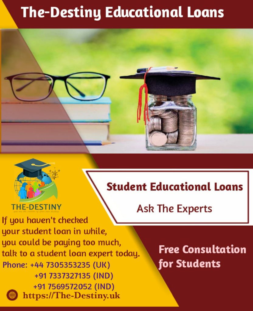 The-Destiny poster promoting free educational loan consultations