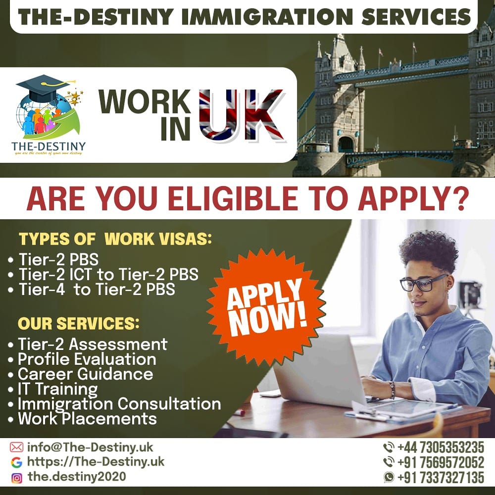 The-Destiny poster offering immigration services